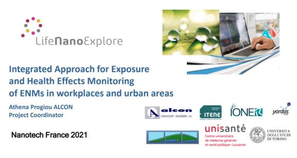 PRESENTATION: Nanotech France 2021 - Integrated Αpproach for Εxposure and Ηealth Εffects Μonitoring of ENMs in workplaces and urban areas